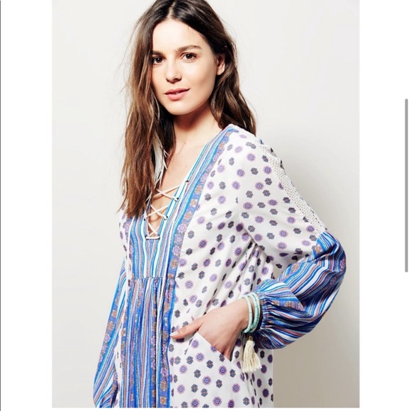 Free people rain or shine chiffon mini dress - Picture 2 of 2